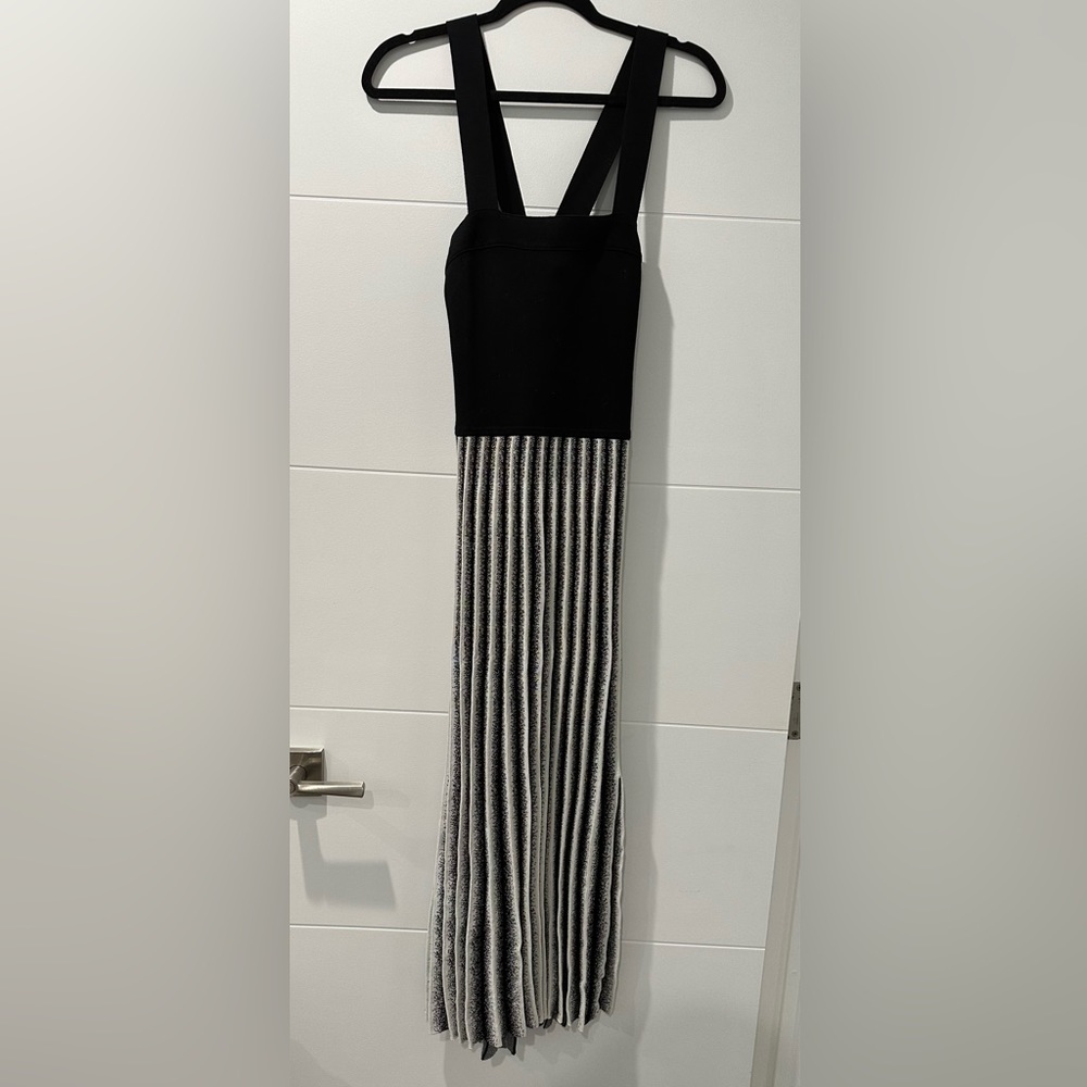 Gorgeous Knit Long Dress, Pleated Bottom, Cross back straps
